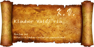 Klauber Valéria névjegykártya